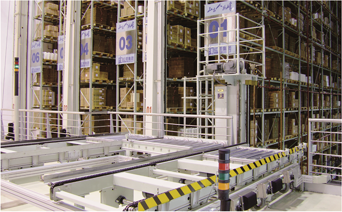 Automatic logistics system for auxiliary material warehouse